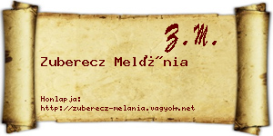 Zuberecz Melánia névjegykártya